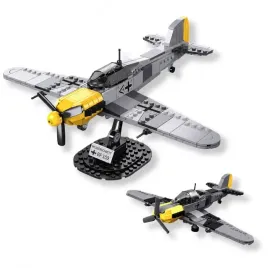 klocki-samolot-mysliwiec-bf-109-or-stojak-figurka-pilota-327el-kl30