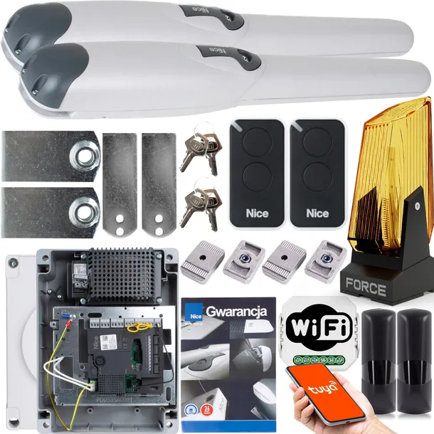 Zestaw automatyki do bram NICE WINGO 2024 + Sterownik WIFI, LAMPA LED