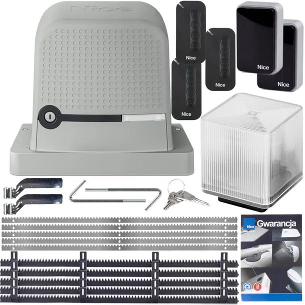 ZESTAW DO BRAM NICE ROBUS 600 3x PILOT MYGO4 LISTWA LAMPA LED