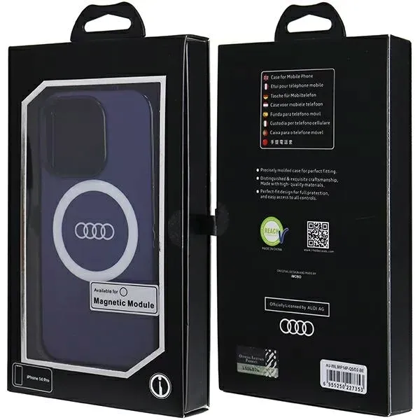etui-audi-do-iphone-14-pro-niebieski-magsafe-stan-nowy