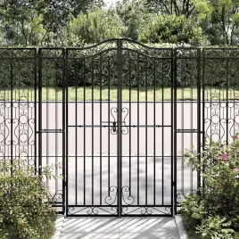 vidaxl-brama-ogrodowa-czarna-121x8x150-cm-kute-zelazo