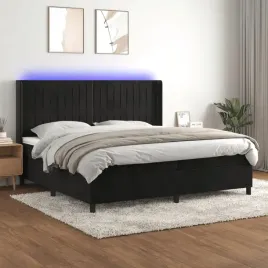 vidaxl-lozko-kontynentalne-z-materacem-i-led-czarny-aksamit-200x200cm