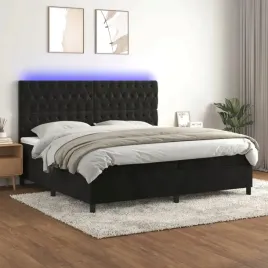 vidaxl-lozko-kontynentalne-z-materacem-i-led-czarny-aksamit-200x200cm