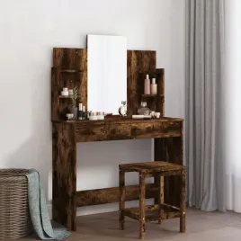vidaxl-toaletka-z-lustrem-przydymiony-dab-96x39x142-cm