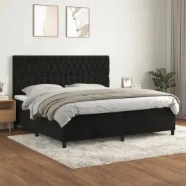 vidaxl-lozko-kontynentalne-z-materacem-czarne-aksamit-200x200-cm