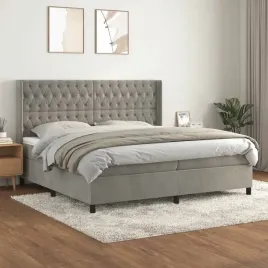 vidaxl-lozko-kontynentalne-z-materacem-jasnoszare-aksamit-200x200cm