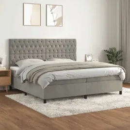 vidaxl-lozko-kontynentalne-z-materacem-jasnoszare-aksamit-200x200cm