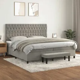 vidaxl-lozko-kontynentalne-z-materacem-jasnoszare-aksamit-200x200cm