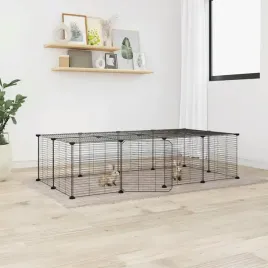 vidaxl-klatka-dla-zwierzat-z-bramka-20-paneli-czarna-35x35-cm-stal