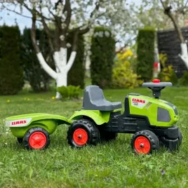 falk-traktorek-baby-claas-axos-310-zielony-z-przyczepka-od-1-roku
