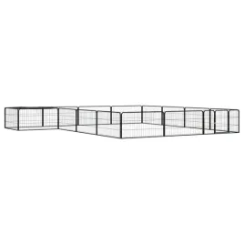 vidaxl-kojec-dla-psa-16-panele-czarny-100x50-cm-stal