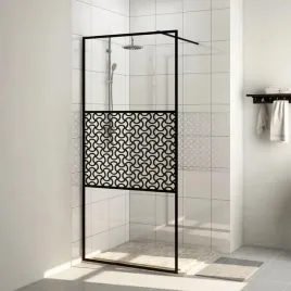 vidaxl-scianka-prysznicowa-przezroczyste-szklo-esg-100x195cm-czarna