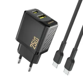 ladowarka-sieciowa-dudao-pd-qc-25w-gan-usb-a-usb-c-z-kablem-usb-c-czarna