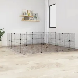 vidaxl-klatka-dla-zwierzat-z-bramka-52-panele-czarna-35x35-cm-stal