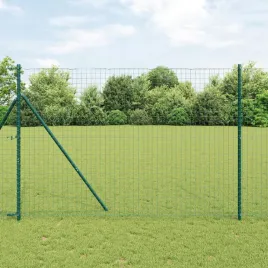 vidaxl-slupy-ogrodzeniowe-52-szt-zielony-o32-mm-200-cm-stal-ocynkowana