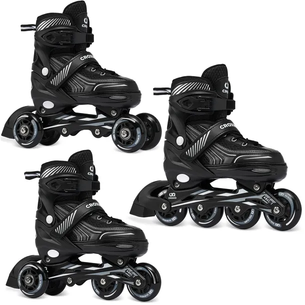 Rolki Wrotki 3w1 Regulowane CROXER Optima Black 35-38