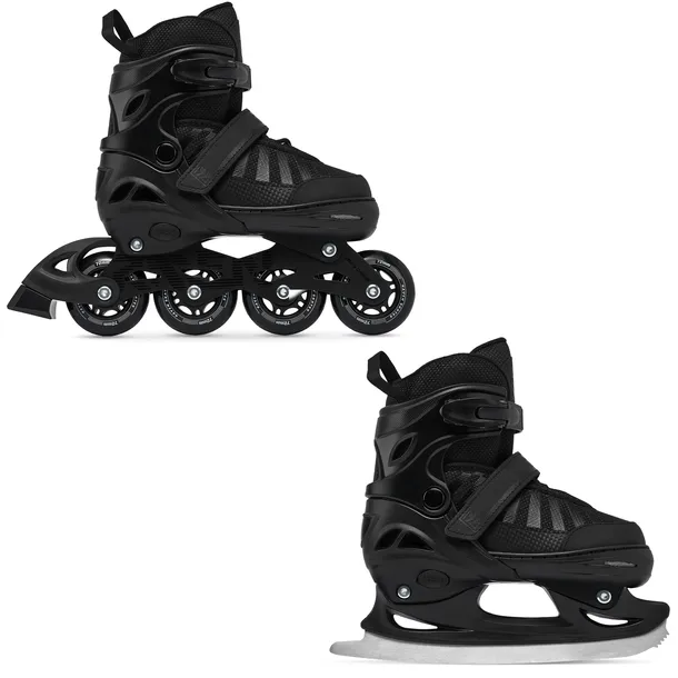 Rolki Łyżwy figurowe 2w1 Regulowane RAVEN Oxen Black 46-49