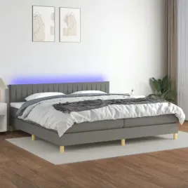 vidaxl-lozko-kontynentalne-z-materacem-ciemnoszara-tkanina-200x200cm
