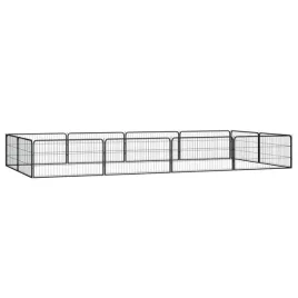 vidaxl-kojec-dla-psa-12-panele-czarny-100x50-cm-stal