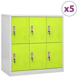 vidaxl-szafki-zamykane-5-szt-jasnoszaro-zielone-90x45x925-cm
