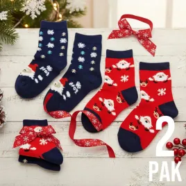 2-pak-swiateczne-skarpetki-dzieciece-wzorzyste-na-prezent-zestaw-27-30