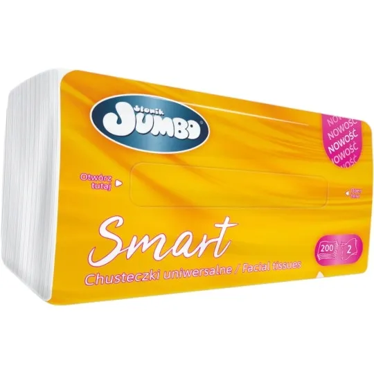 Chusteczki higieniczne Słonik Jumbo bezzapachowe 2 warstwy 200 szt. zapas