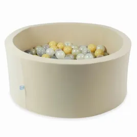 suchy-basen-okragly-90x40-cm-bezowy-300-pileczek-mix-kolorow