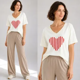 t-shirt-koszulka-bluzka-damska-bawelniana-dekolt-v-nadruk-serce-kremowy-s