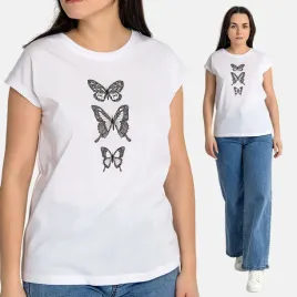 bawelniana-koszulka-t-shirt-damski-okragly-dekolt-prosty-nadruk-motyle-s
