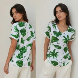t-shirt-koszulka-bluzka-damska-z-bawelny-dekolt-v-nadruk-w-liscie-na-lato-m