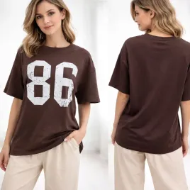 t-shirt-koszulka-bluzka-damska-bawelniana-z-nadrukiem-luzna-modna-braz-m
