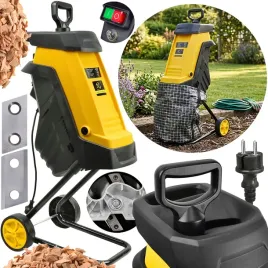 Zdjęcie produktu Rozdrabniacz elektryczny ogrodowy do gałęzi nożycowy 39mm kosz 50L 2000W