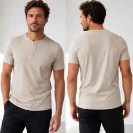 t-shirt-koszulka-meska-bawelniana-dekolt-na-guziki-gladki-jasny-braz-m