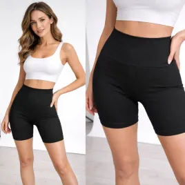 legginsy-damskie-kolarki-krotkie-wysoki-stan-prazkowane-miekkie-czarne-l-xl