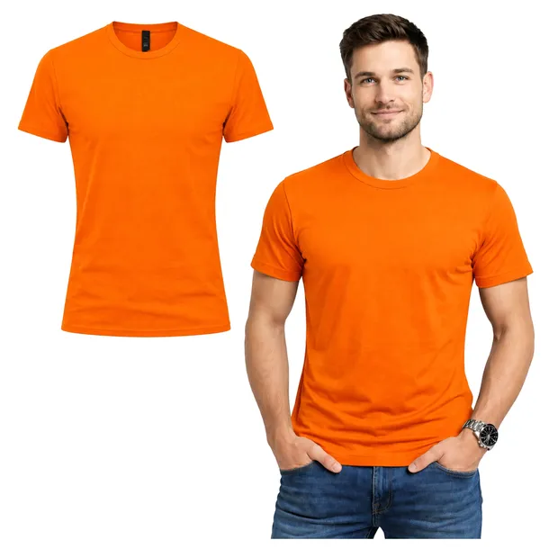 Koszulka męska T-Shirt robocza 100% Bawełna Amerykańska pomarańczowa