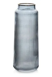 elegancki-szklany-wazon-30-cm-mondex-serenite-szaro-zloty-dekoracyjny