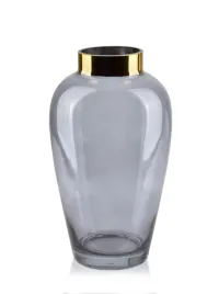 mondex-wazon-szklany-27-cm-do-salonu-dymione-szklo-serenite-zloty-rant