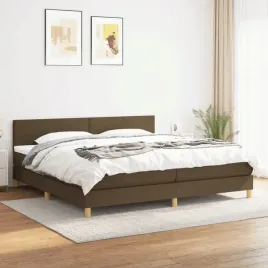 vidaxl-lozko-kontynentalne-z-materacem-brazowe-tkanina-200x200-cm
