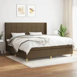 vidaxl-lozko-kontynentalne-z-materacem-brazowe-tkanina-200x200-cm