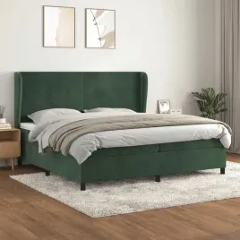 vidaxl-lozko-kontynentalne-z-materacem-zielone-aksamit-200x200-cm