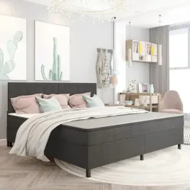 vidaxl-lozko-z-materacem-sprezynowym-ciemnoszare-tkanina-200x200-cm