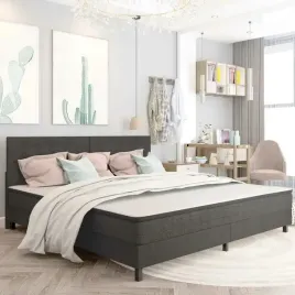 vidaxl-lozko-z-materacem-sprezynowym-ciemnoszare-tkanina-200x200-cm