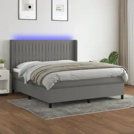 vidaxl-lozko-kontynentalne-z-materacem-ciemnoszara-tkanina-160x200cm
