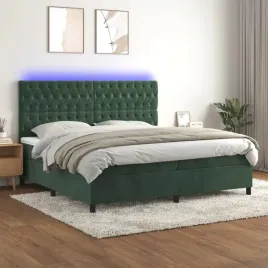 vidaxl-lozko-kontynentalne-z-materacem-i-led-zielony-aksamit-200x200cm