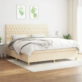 vidaxl-lozko-kontynentalne-z-materacem-kremowe-tkanina-200x200-cm