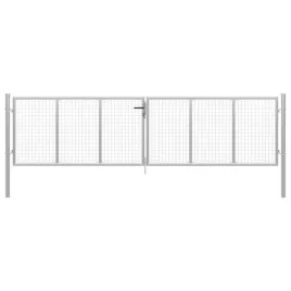 vidaxl-brama-ogrodowa-galwanizowana-stal-415x150-cm-srebrna
