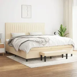 vidaxl-lozko-kontynentalne-z-materacem-kremowe-tkanina-200x200-cm