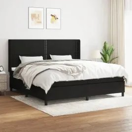 vidaxl-lozko-kontynentalne-z-materacem-czarne-tkanina-200x200-cm