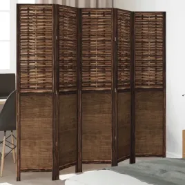 vidaxl-parawan-pokojowy-5-panelowy-ciemny-braz-lite-drewno-paulowni