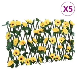 vidaxl-kratki-ze-sztucznym-bluszczem-rozsuwane-5-szt-zolte-180x20-cm